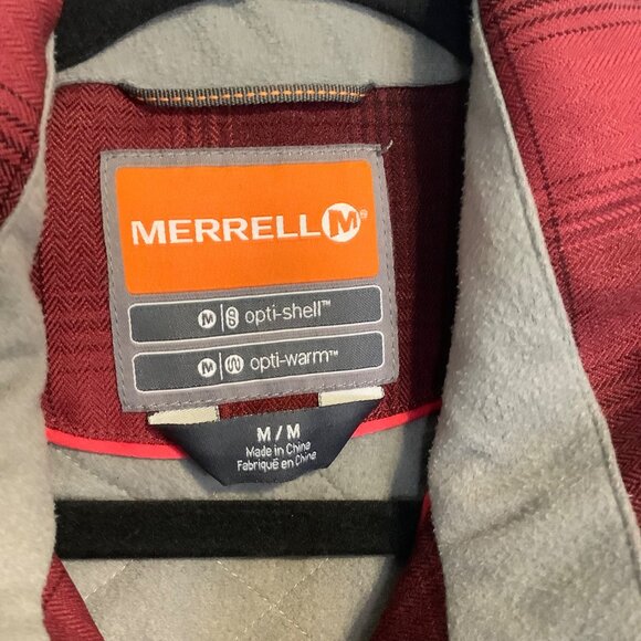 Merrell Women’s Medium Opti-Shell Opti-Warm Red & Black Hooded Coat EUC - Picture 2 of 14